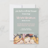 Invitation Dessin de filles Douche nuptiale, fête de bachelor (Dos)