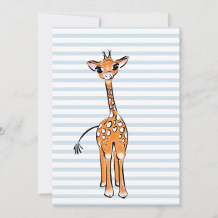 Invitation Dessin de girafe, animaux de safari