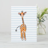 Invitation Dessin de girafe, animaux de safari (Debout devant)