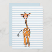 Invitation Dessin de girafe, animaux de safari (Devant / Derrière)