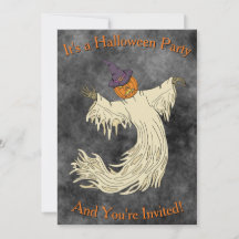 Dessin de Halloween Fantôme à Tête de Citrouille