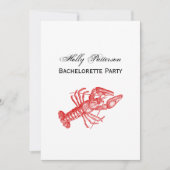 Invitation Dessin de homard rouge vintage no 1 (Devant)