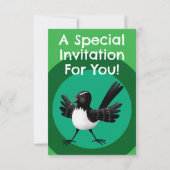 Invitation Dessin de l'Australien Willie Wagtail (Dos)