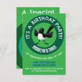 Invitation Dessin de l'Australien Willie Wagtail (Devant / Derrière)