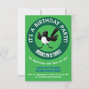 Invitation Dessin de l'Australien Willie Wagtail