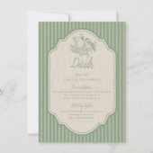 Invitation Dessin de ligne florale vert sauge Détails de mari (Devant)