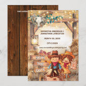 Invitation Dessin de l'Occident couple de cowboys arch désert (Devant / Derrière)