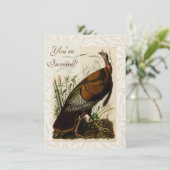 Invitation Dessin de l'oiseau sauvage Dinde Audubon (Debout devant)