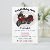 Invitation Dessin de moto de tourisme (Debout devant)