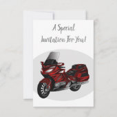 Invitation Dessin de moto de tourisme (Dos)