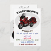 Invitation Dessin de moto de tourisme (Devant / Derrière)