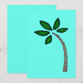 Invitation Dessin de palmier marron et vert (Devant / Derrière)