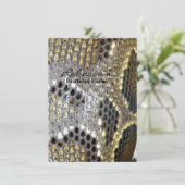 Invitation dessin de serpent motif gris-noir beige (Debout devant)