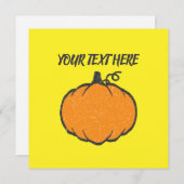 Invitation Dessin de style Vintage Citrouille de vacances (Devant / Derrière)