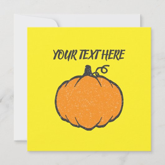 Invitation Dessin de style Vintage Citrouille de vacances (Devant)