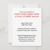 Invitation Dessin de voitures et de camescope (Dos)