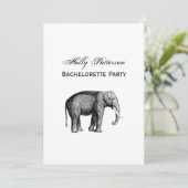 Invitation Dessin d'éléphant vintage (Debout devant)