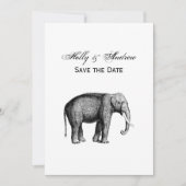 Invitation Dessin d'éléphant vintage (Devant)