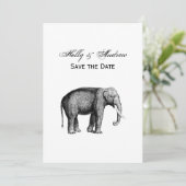 Invitation Dessin d'éléphant vintage (Debout devant)