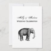 Invitation Dessin d'éléphant vintage (Devant)