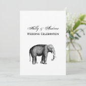 Invitation Dessin d'éléphant vintage (Debout devant)