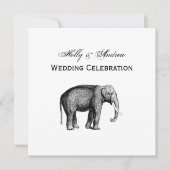 Invitation Dessin d'éléphant vintage (Devant)