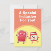 Invitation Dessin d'illustration sur le pain mignon et la con (Dos)