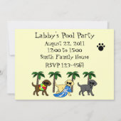 Invitation Dessin du Cool Labradors Beach Party (Dos)