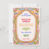 Invitation Dessin floral unique et fantaisiste peint à la mai (Devant)