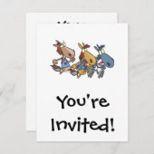 Invitation dessin humoristique de course à cheval (Devant / Derrière)