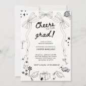 Invitation Dessin main Doodles Whimsical Graduation Party (Devant)