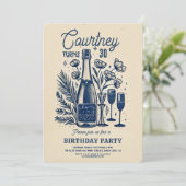 Invitation Dessin manuscrit vintage 30e anniversaire (Debout devant)