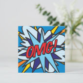 Invitation Dessin moderne coloré Comic Book OMG (Debout devant)