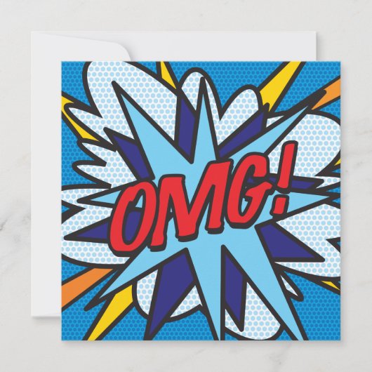 Invitation Dessin moderne coloré Comic Book OMG (Devant)