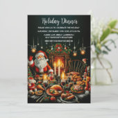 Invitation Dessin Pastel de Fêtes Père Noël (Debout devant)