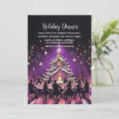 Invitation Dessin Pastel Fête de Vacances Violet (Debout devant)