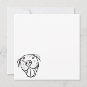 Invitation dessin pitbull simple amoureux des chiens noir bla