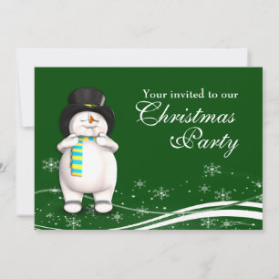 Invitation Dessin Snowman & Fête de Noël du Père Noël