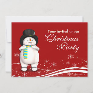 Invitation Dessin Snowman & Fête de Noël du Père Noël