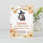 Invitation Dessin sur la fleur d'animal de la chouette (Debout devant)