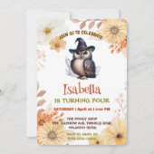 Invitation Dessin sur la fleur d'animal de la chouette (Devant)