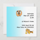 Invitation Dessin sur le chien d'invitation pour la fête d'an (Dos)