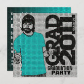 Invitation Dessin sur l'invitation du Parti de la graduation (Devant / Derrière)