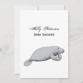 Invitation Dessin vintage de lamantin (Devant)