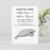 Invitation Dessin vintage de lamantin (Debout devant)