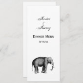 Invitation Dessin Vintage d'Éléphant (Devant / Derrière)