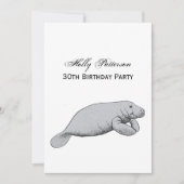 Invitation Dessin vintage Manate (Devant)