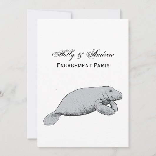 Invitation Dessin vintage Manate (Devant)