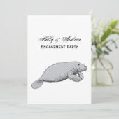 Invitation Dessin vintage Manate (Debout devant)