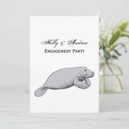 Invitation Dessin vintage Manate (Debout devant)